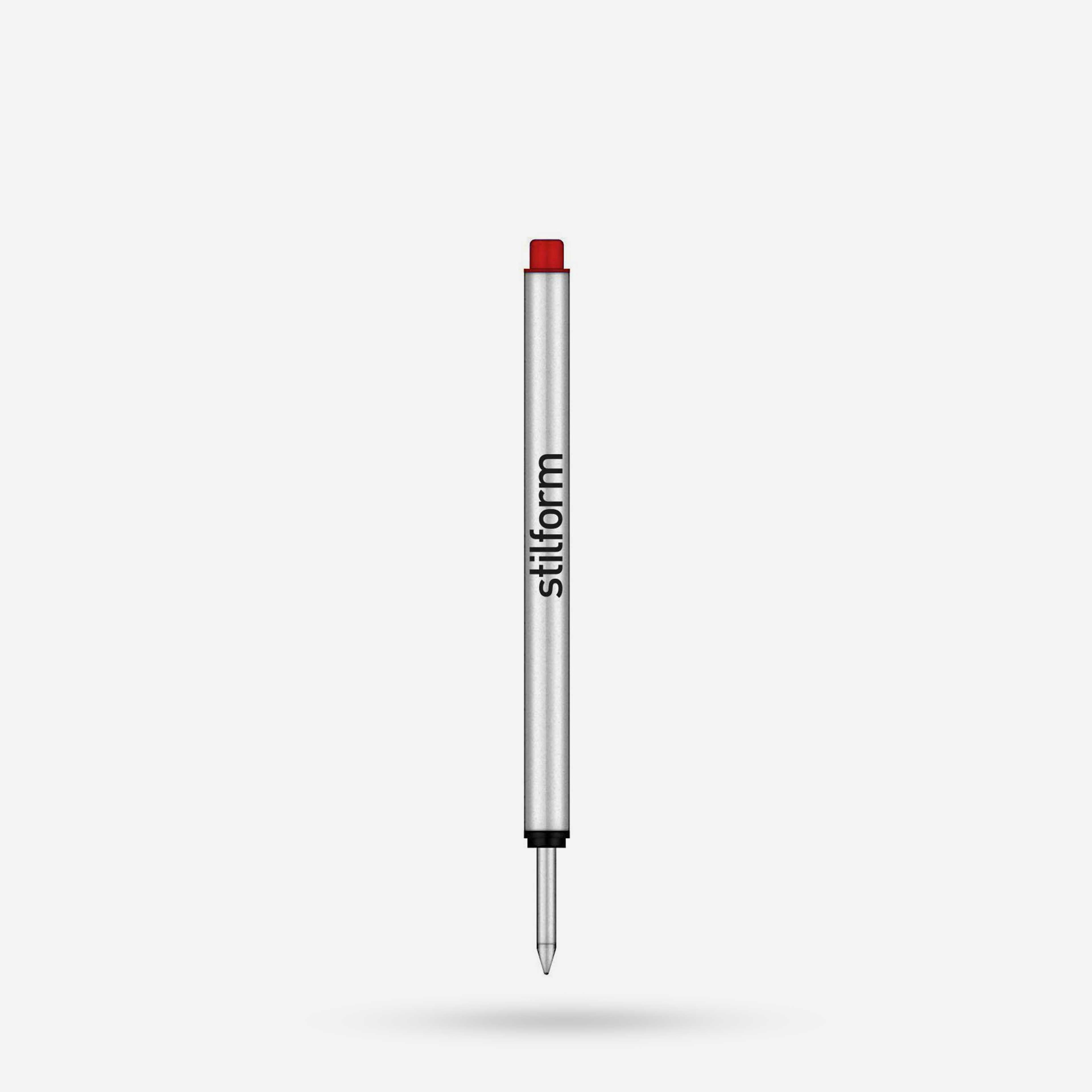 Rote Tintenroller-Mine freigestellt