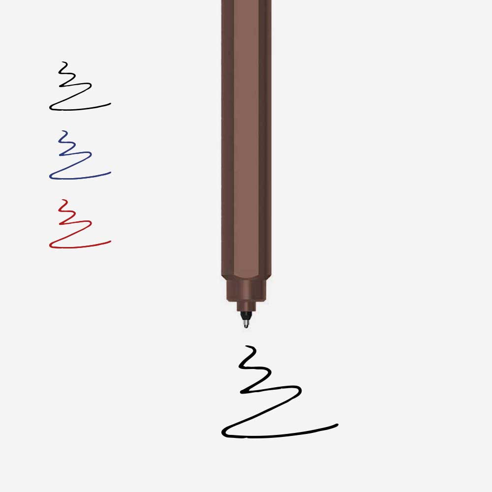 Aluminium Gelschreiber ARC mit Farbvergleich der Tintenlinien