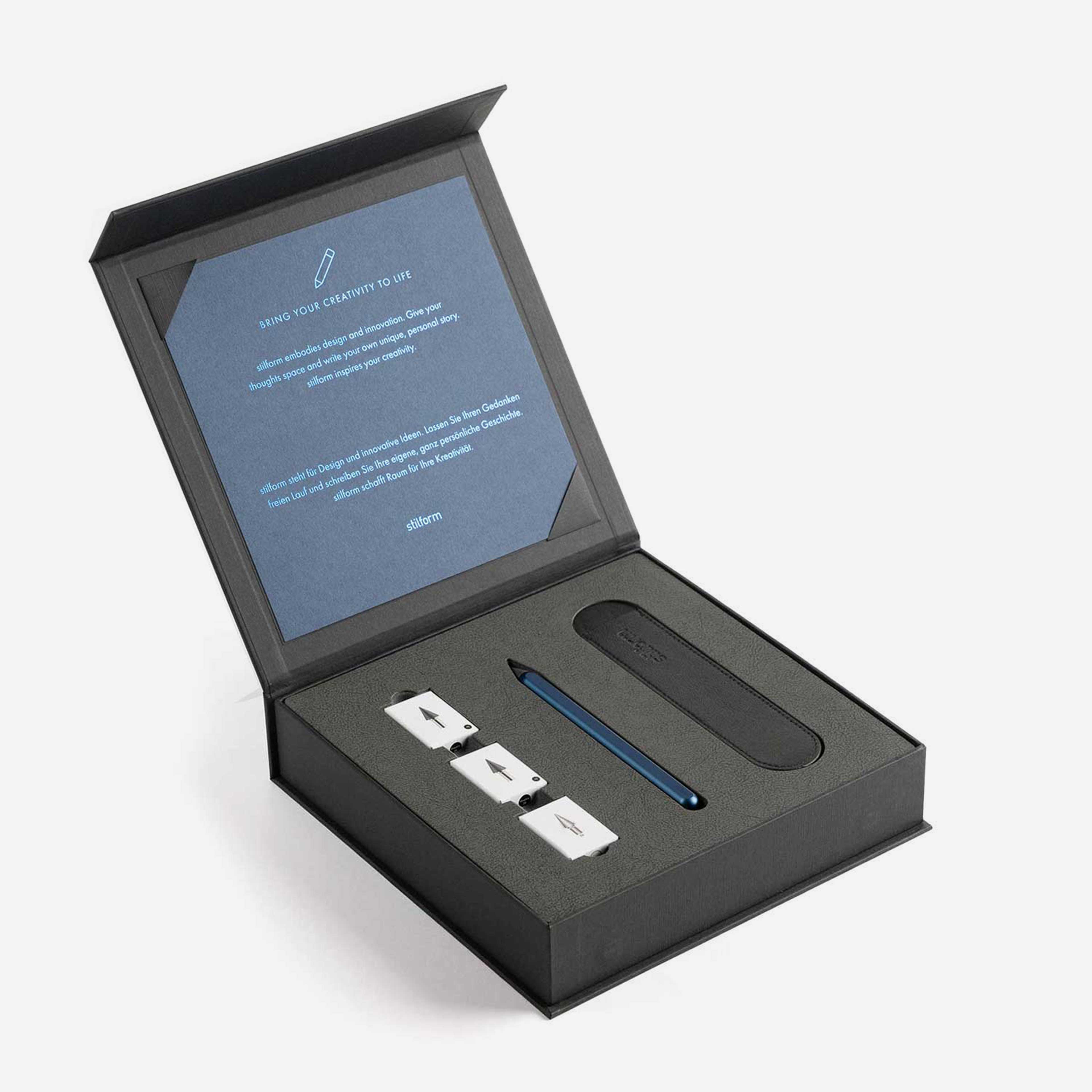 Geschenkbox mit Bleistift Pure Night Sky, Etui, zwei Graphit Spitzen und einer Eternal Spitze