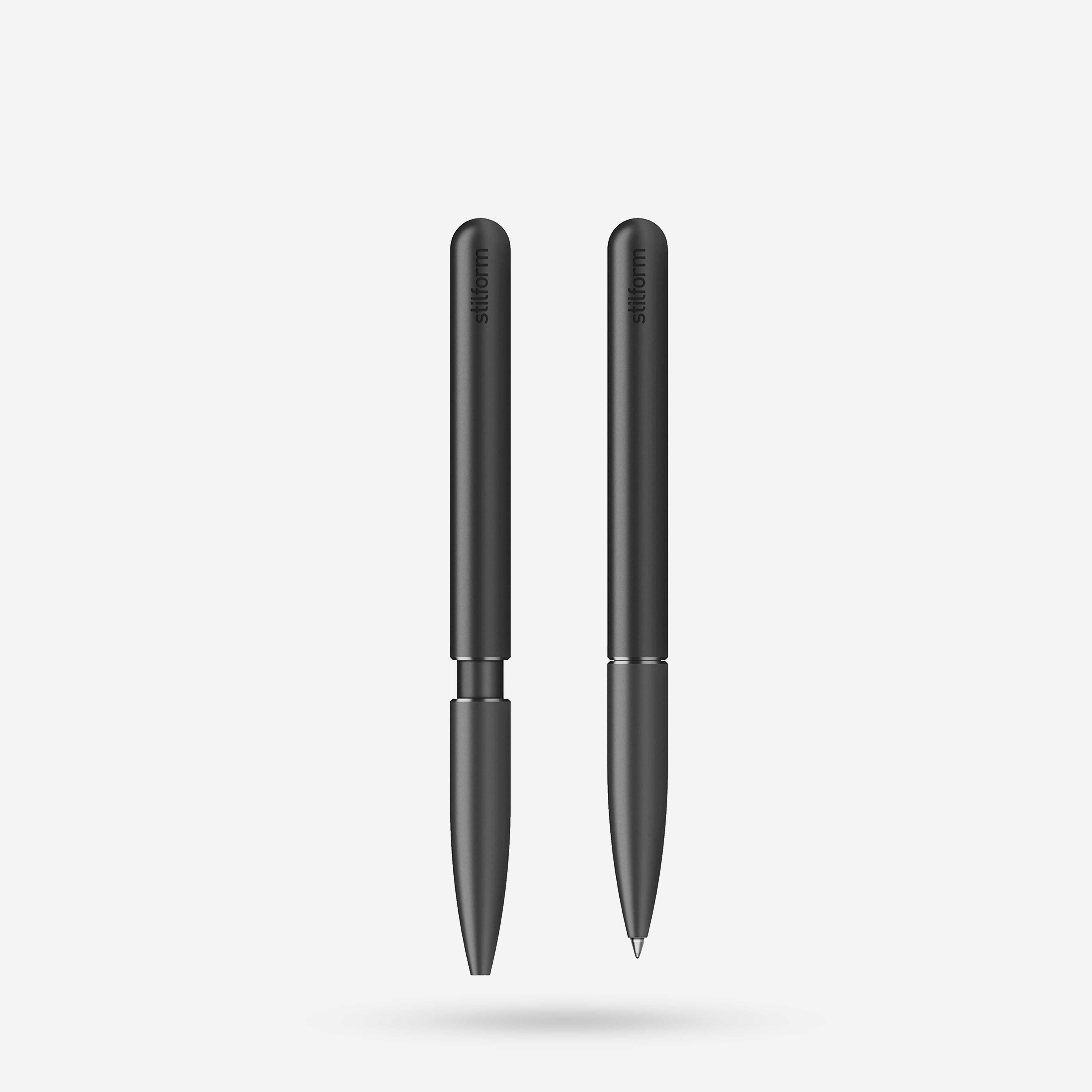 stilform Aluminium ボールペン Warp Black Premium Ballpoint PEN – aluminium with magnetic cap, refillable
