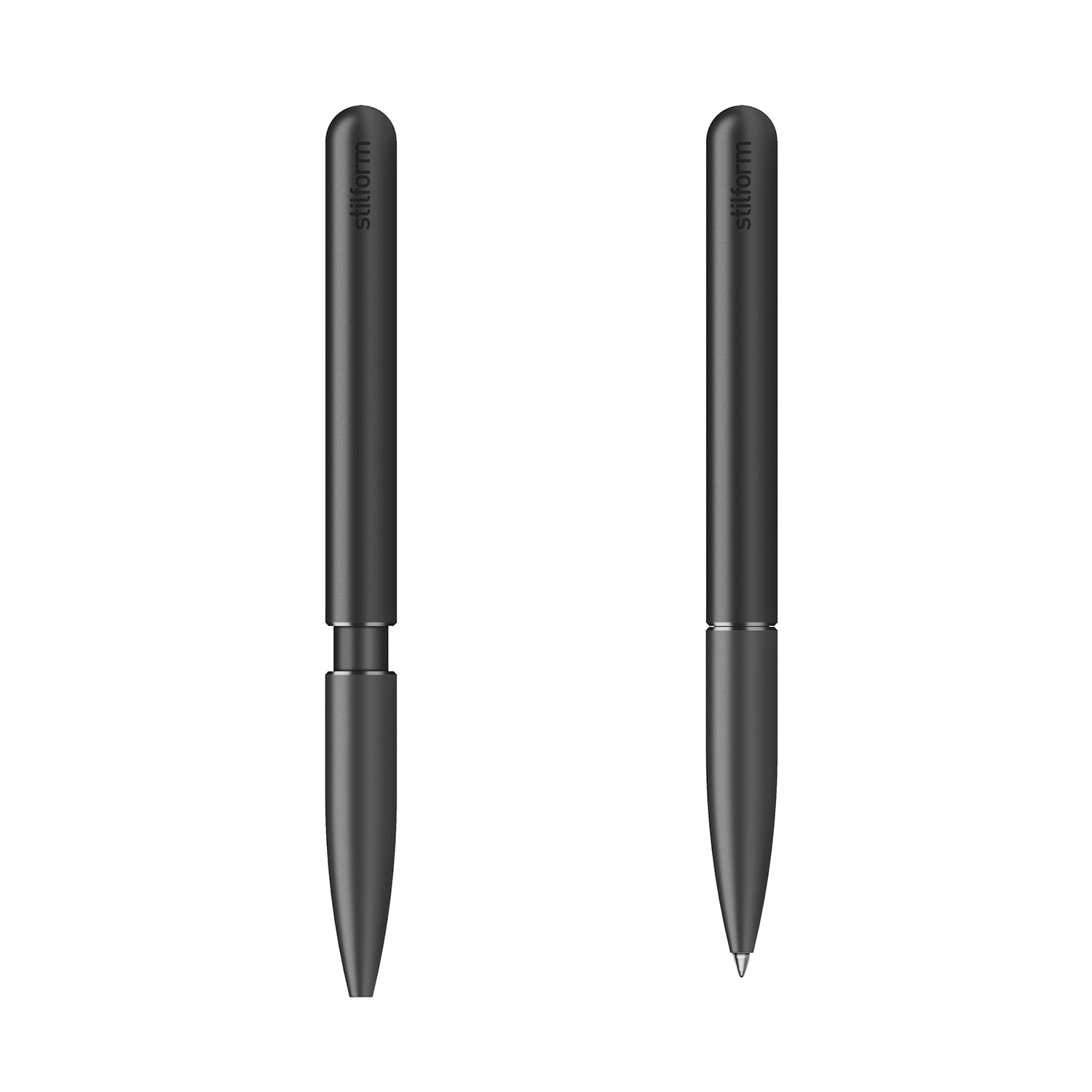 Aluminium Kugelschreiber Pen in Warp Black, Vorder- und Rückansicht