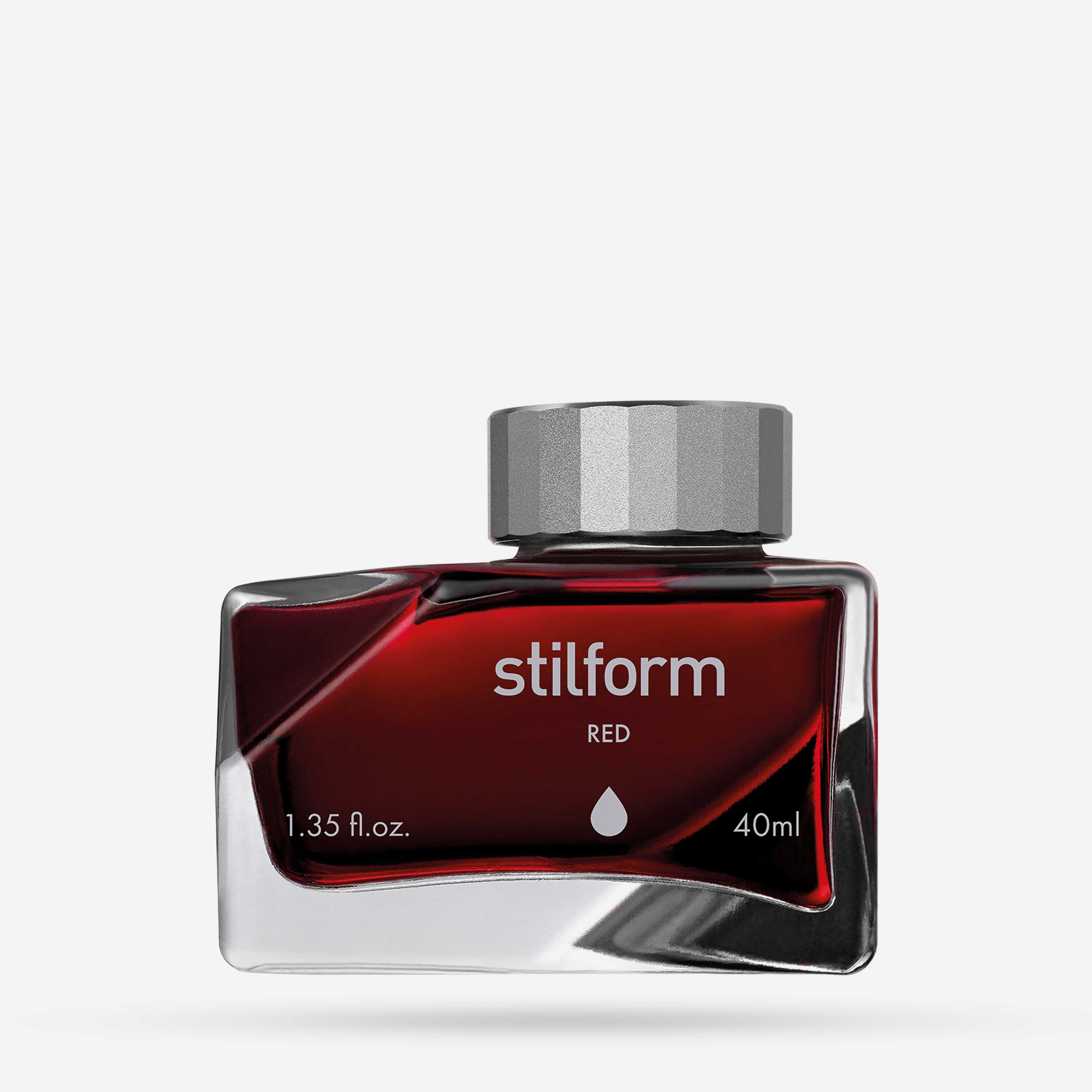 Tintenfass TILT in Red für Füllfederhalter freigestellt