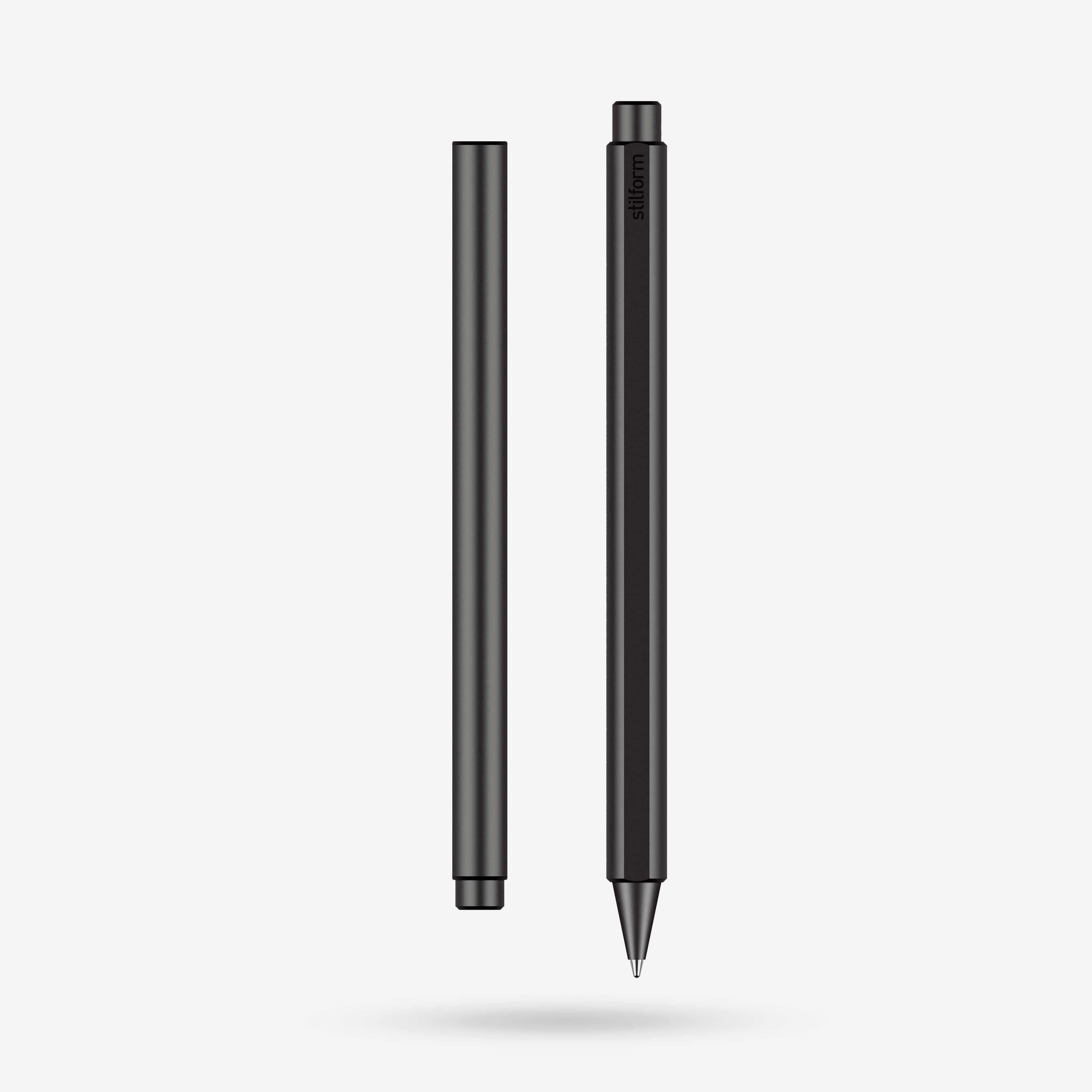 stilform Aluminium ボールペン Warp Black Premium Rollerball Pen FLOW – made of aluminium with magnetic cap
